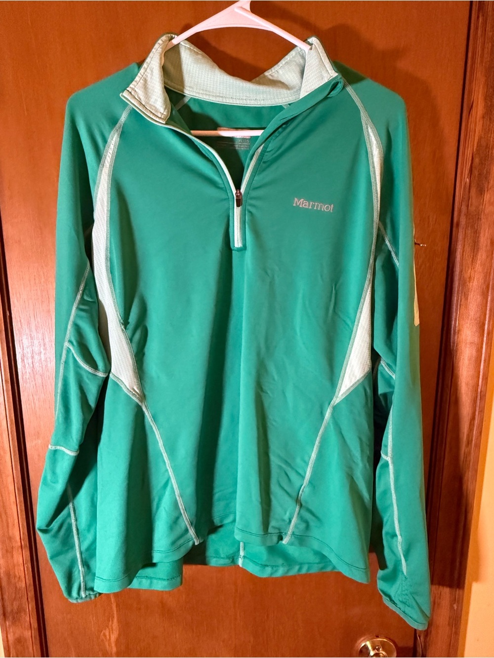 Marmot Women’s Green Quarter-Zip Pullover Active wear Top Size XL